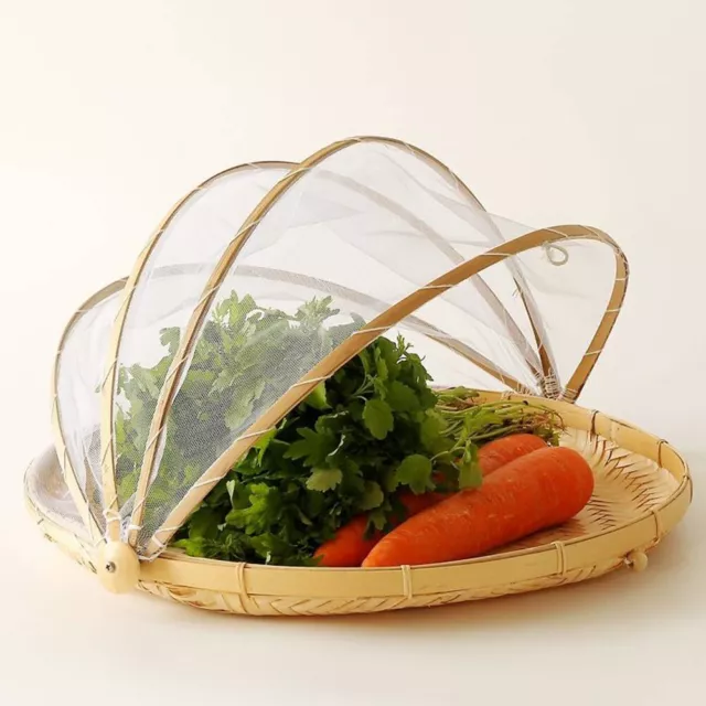 Bambus Platzhalter aus geflochtenem Korb für Obst und Gemüse Mückenschutz