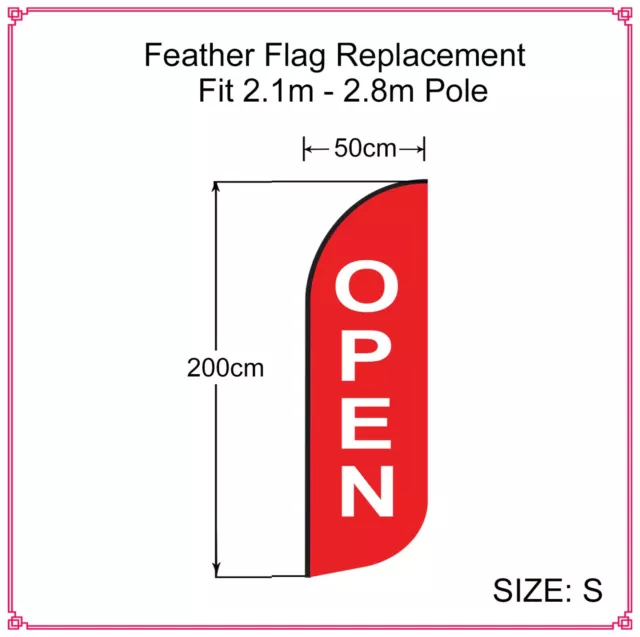 Feather Flag Banner Replacement Post 2m 3m 4m Advertising Outdoor or 2m-5m Pole