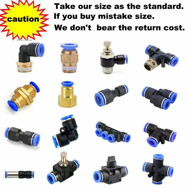PNEUMATIC PUSHIN QUICK Release Fittings Connectors Air Water Hose BSP