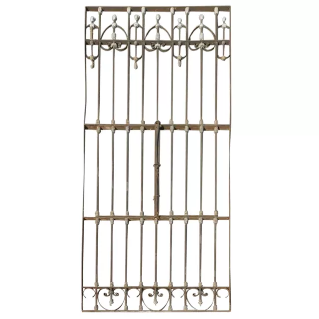 Large Antique Spanish Wrought Iron & Zinc Window Grille  19th century 130-inches