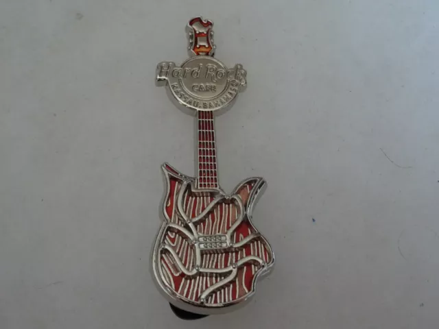 Hard Rock Cafe pin Nassau Bahamas 3D Wood Grain Guitar 2014