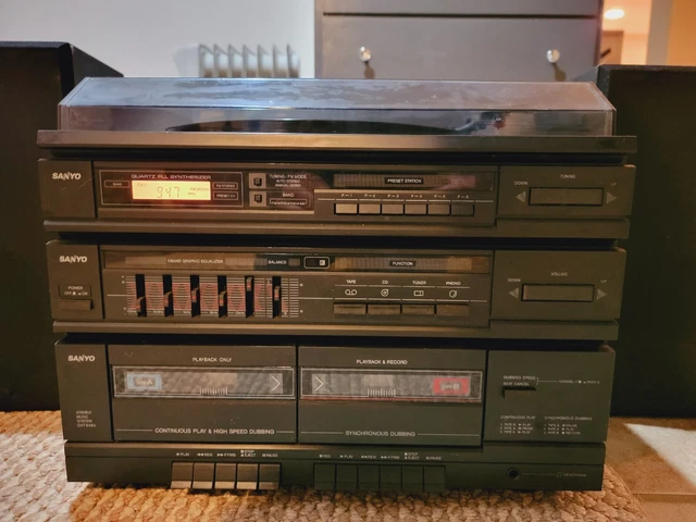Sanyo GXT 848u Stereo Music System Turntable Cassette Deck Vintage Tested Rare Sanyo GXT 848u Stereo Music System Turntable Cassette Deck Vintage Tested Rare