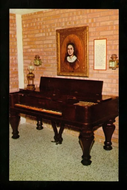 Music postcard Instrument Jane Long Piano Bend County Museum Richmond TX