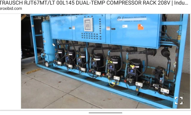 Trausch Refrigeration Rack Scroll Compressor Dual Temp. 208 Volts. 67 Hp