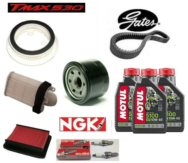 Kit D'entretien Complet Pour Yamaha Tmax 530 (2012 à 2016) - Huile Motul + Filtres HIFLO - Neuf