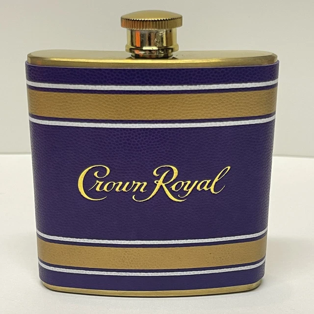 Royal Crown Purple Striped Leather Flask 6oz.