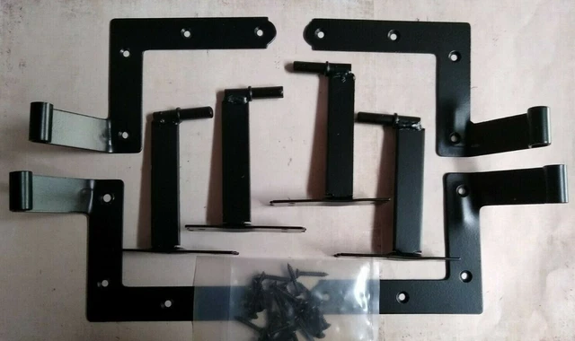 Exterior L-Strap Shutter Hinge Set for Stone Siding 4-1/4" Offset