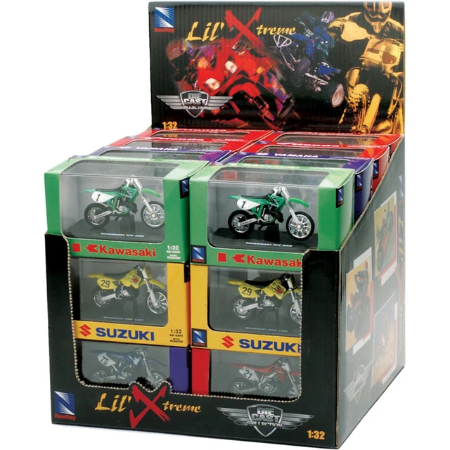 New-Ray Toys Replica 1:32 Dirt Bike and Quad Set - 24 Piece Assortment  06227C