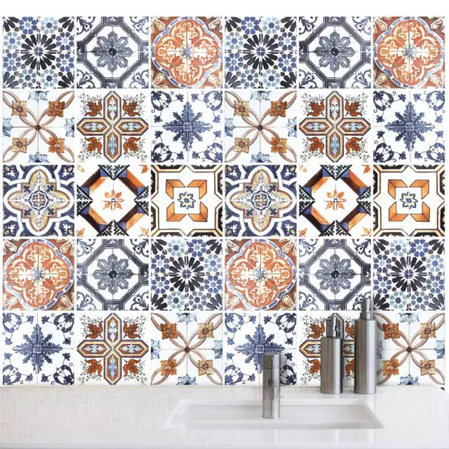 Fantasia di azulejos | Adesivi per piastrelle in pvc per bagno e cucina