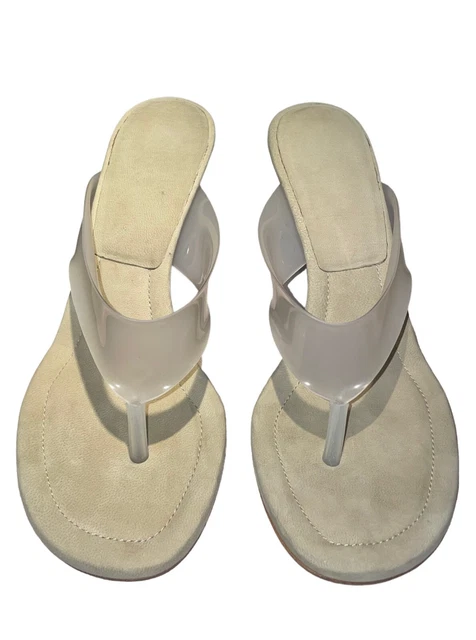 Women’s Yeezy Season 8 Chalk Soft PVC Thong Sandal 90mm Heel Size 36/5