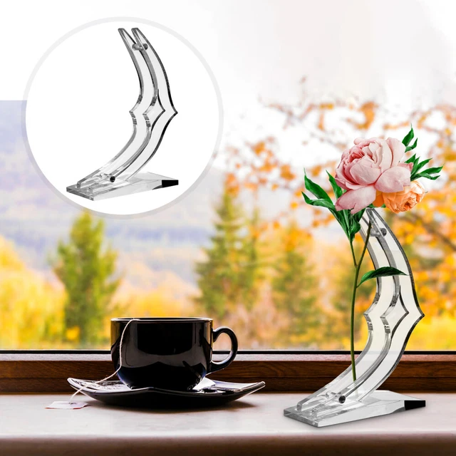 Support Tige Fleur En Spirale - Transparent - Réutilisable Pour Bouquets Et Arrangements
