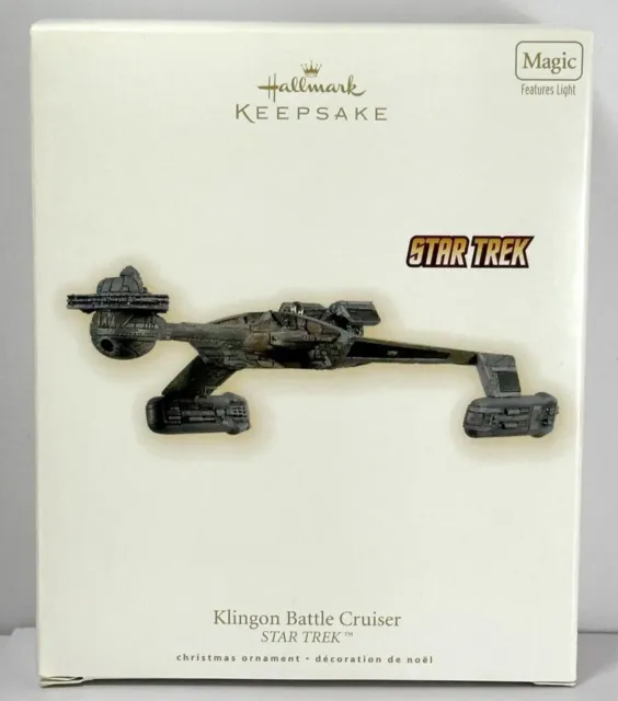 2009 Hallmark Klingon Battle Cruiser Star Trek Magic Ornament-NIB