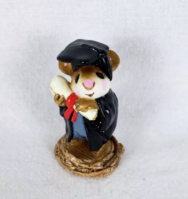 Wee Forest Folk M-058 Graduate Mouse Miniature Mice (1981) Collectible Figure