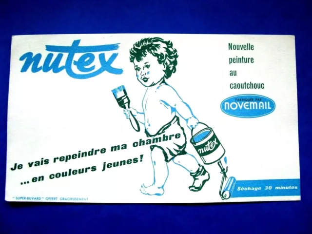 Buvard Peinture NOVEMAIL NUTEX au caoutchouc fond bleu Enfant