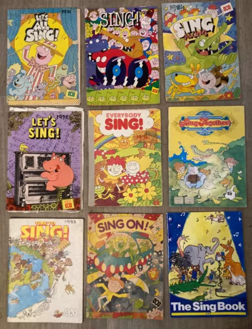 9 x ABC BOOKS SING! Sing On Singalong Set  1970s-80s Primary School Books