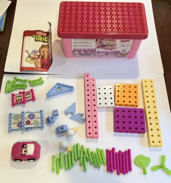 Fisher price trio building discount set with storage pink