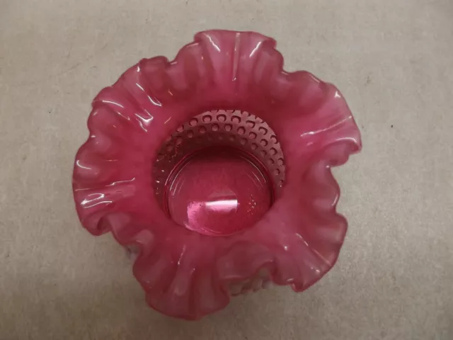 Bol Rose Opalescent En Verre Fenton Art Canneberge 3