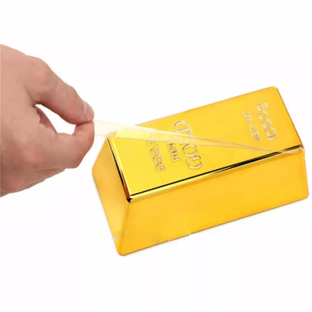 Gold Bar 1KG Door Stopper Brick Fake Golden Bullion Real Look No Slip Soft Stop