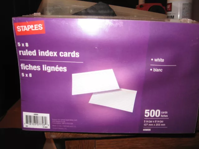 97% off!!  5" x 8" Line Ruled White Index Cards 500/Pack(40805) FREE SHIP