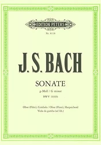 `Bach, Johann Sebasti` Sonata In G Minor Bwv 1030B BOOK NEW