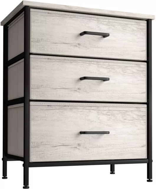 Sorbus Nightstand Dresser with 3 Faux Wood Drawers - End Table Chest for Bedroom