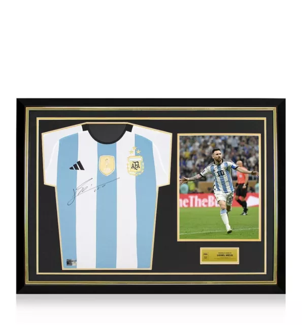 Lionel Messi Official FIFA World Cup Front Signed and Hero Framed Argentina 2022