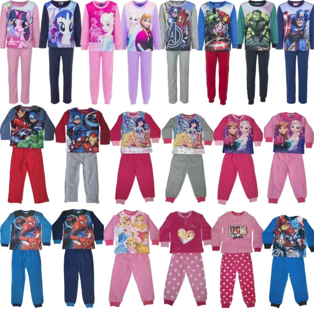 Kids Character Fleece Pyjamas Childrens Pyjama Set Boys/Girls PJs Age 3-10 Years