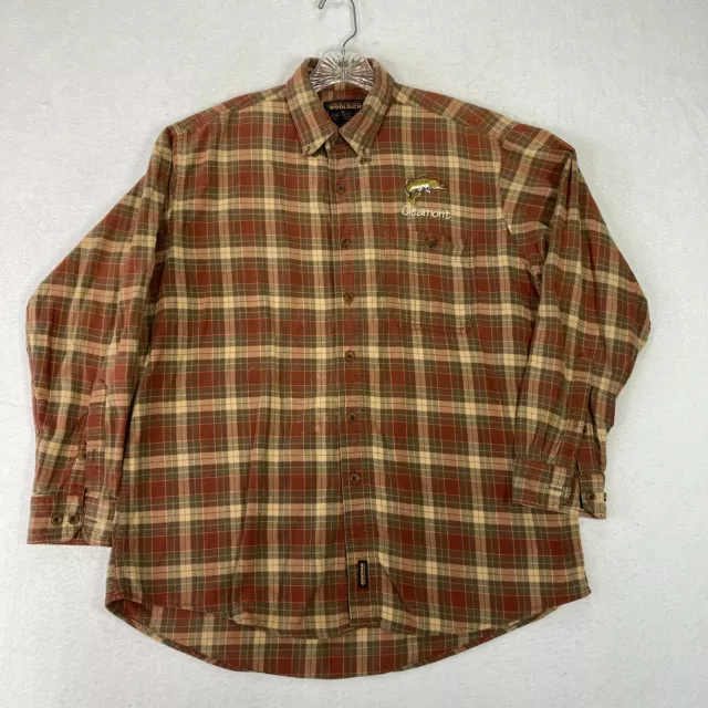 WOOLRICH LIGHT FLANNEL Plaid Outdoor Casual Shirt Mens Large Fishing ...
