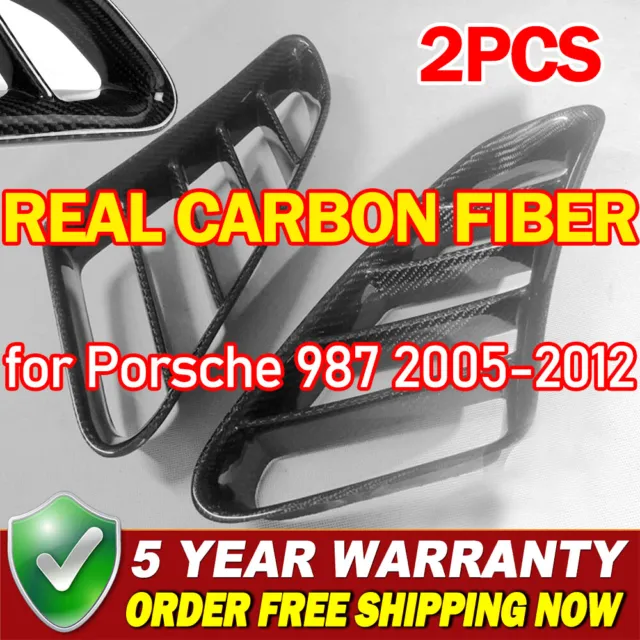 Real Carbon Fiber Side Vent Air Intake Cover For Porsche Boxster 987 2005-2012