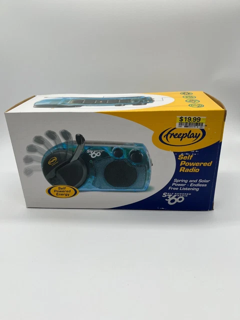 Freeplay Self Powered Emergency Windup Solar Radio NEW UNUSED Clear Blue S360