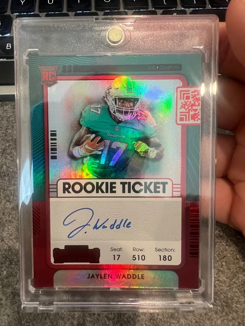 2021 Panini Contenders Optic Jaylen Waddle Rookie Ticket Red FOTL AUTO CLEAN