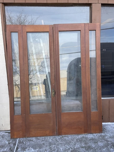 CR 12 pair antique oak bifold with Sidelights Double Doors 73.5 X 88.75 X 1 3/8￼