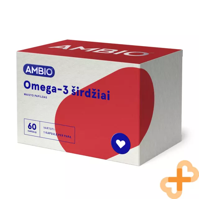 AMBIO Omega 3 Heart Support Food Supplement 60 Capsules Fish Oil Vitamin B6 B12 3