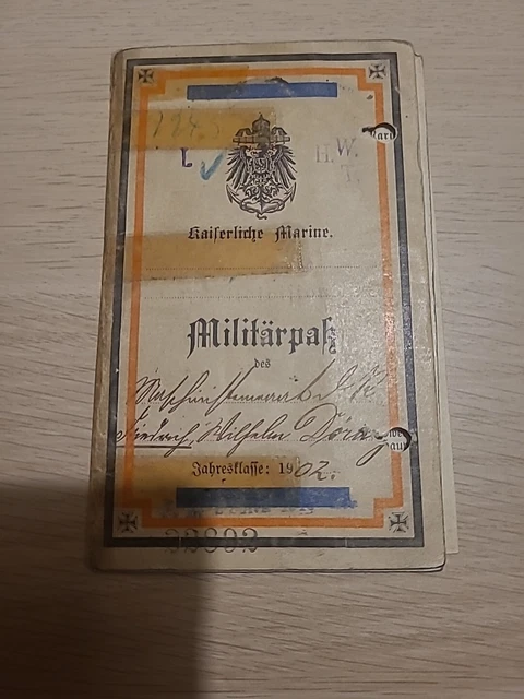 LIVRET MILITAIRE MARINE IMPÉRIALE ALLEMANDE 191418,beaucoup De Détails