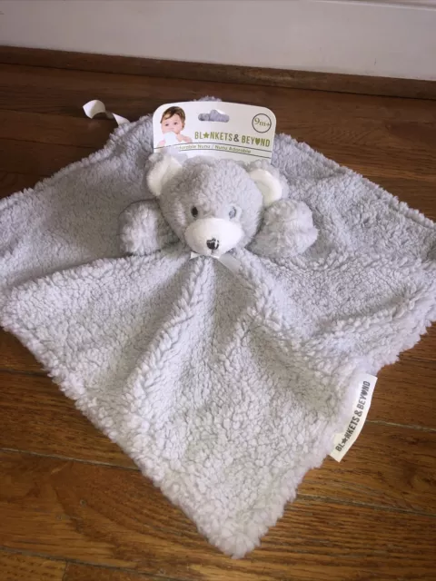 Blankets and Beyond Grey Bear Lovey Baby Security Blanket Plush NWT
