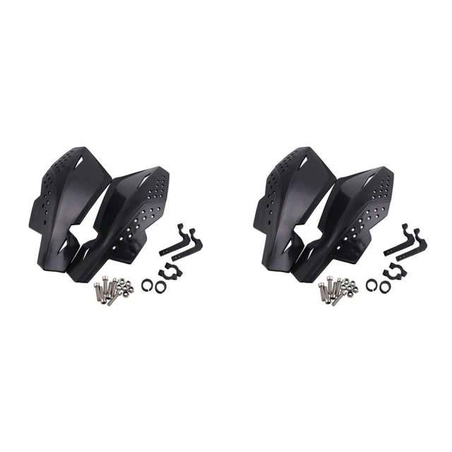 Protège-mains Guidon Pour Piaggio MP3 125-500 - Protection Vent, Pluie Et Chocs - Noir Avec Bandes Réfléchissantes