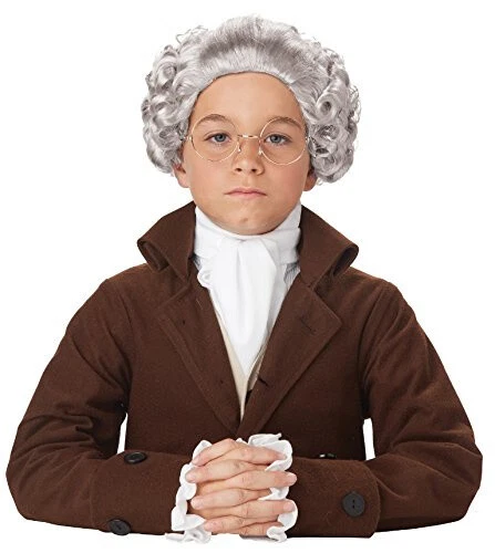 (onesize) - Child Colonial Peruke Grey Wig by California Costumes 70749