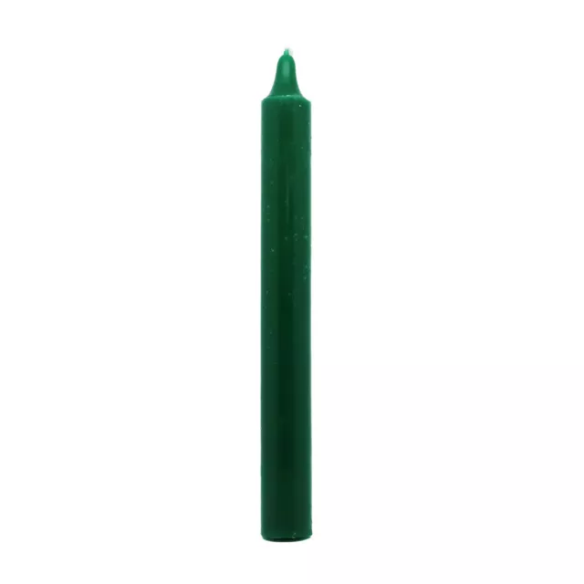 Candela Verde Abete per rituali di Abbondanza tinta nella massa lunga durata