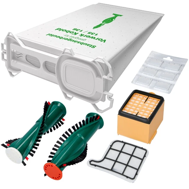 Zubehörset für Vorwerk VK 135 136 12 Staubsaugerbeutel Filter Duftsticks Bürsten
