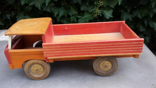 DEJOU CAMION PLATEAU en bois longueur 41 cm années 60 EUR 37,00 - FR DEJOU CAMION PLATEAU en bois longueur 41 cm années 60 EUR 37,00 - FR