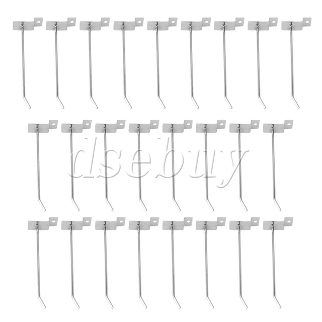 50x Slatwall Single Hook Pin Arm Shop Display Fitting Prong Hanger 15cm Length