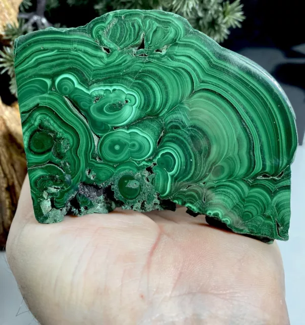 Large 10cm X 7cm | 324mm Genuine Stunning Malachite Natural Crystal Stone Slab 2