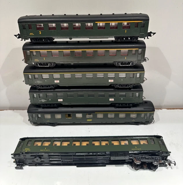 Lot De 3 Voitures Voyageurs Roco Bastille UIC Vertes HO - SNCF LimA 2276 C
