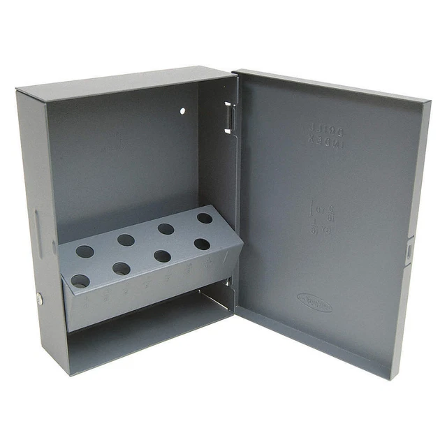 HUOT 10760 Drill Bit Case,Silver and Deming,8pc