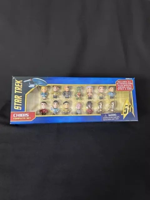 Star Trek 50th Chibis Complete set of 12 + 2 Special Edition GOLD Kirk and Spock