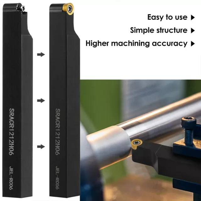 5/8 SRACR1616H10 Lathe External Turning Holder RCMT10T3MO Inserts R5 Round Tool 2