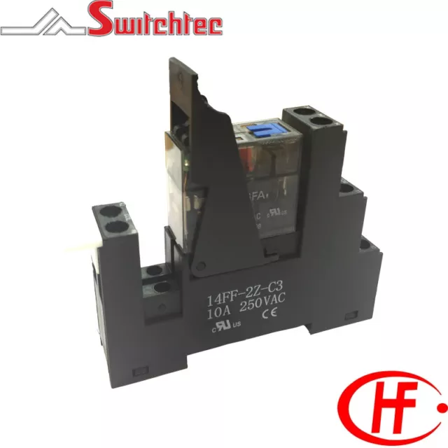 Single Pole 16A Din Rail Mount Relay Module 12Vdc & Test, Flag & Led