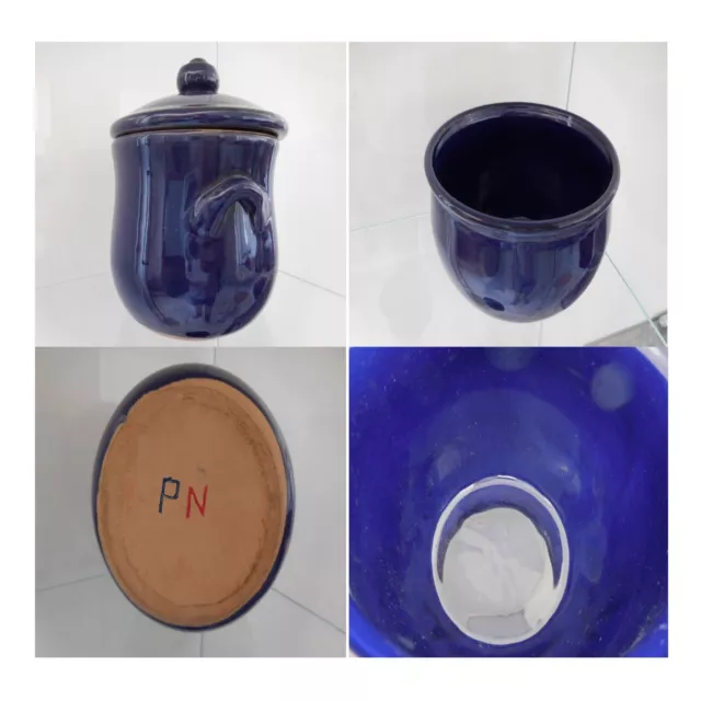 2 Potteries Ceramic Earthenware Handmade Vintage Art Deco Design 20th PN France