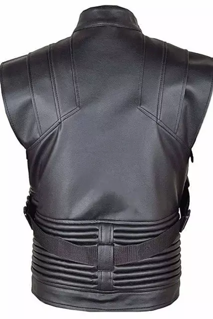 Men's Hawkeye Agent Vest Jermey Real Leather Motorcycle Vest 3