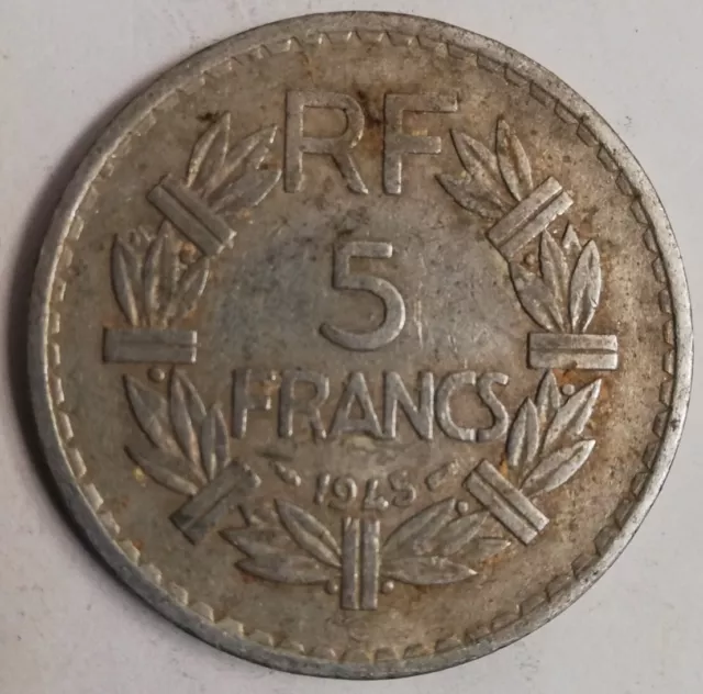 5 francs Lavrillier 1945 C Alu